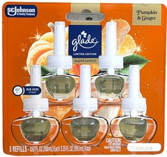 Glade PlugIn Refills Air Freshener Pumpkin & Ginger Scented Oil 5 Count