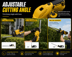 20V Hedge Trimmer Cordless For DeWalt 20V MAX Battery Adjustable Head Tool Only