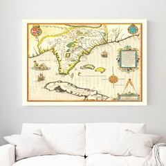 Old Map of Florida 1591 – Vintage Florida Art