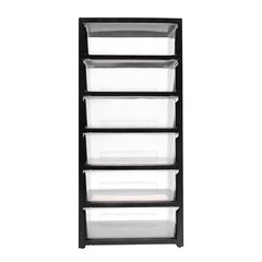Rolling Drawer Cart Mobile PP 6-Drawer Dorm Storage Cart for Offices Home