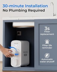 Waterdrop G5P500A Alkaline Mineral pH+ Reverse Osmosis Water Filter, Reduces TDS