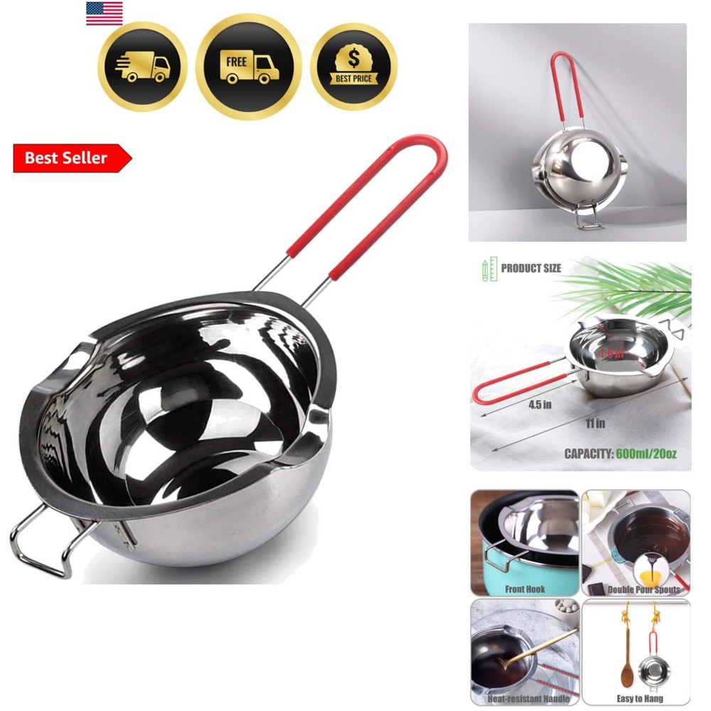 Double Boiler Pot Stainless Steel Melting Chocolate Candy Candle Making Kitchen