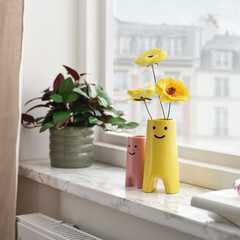 IKEA FRÖVÄXT Collection Vases White/Yellow/Pink Stoneware Modern Set of 3