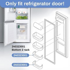 Refrigerator Side Door Bottom Shelf Compatible with Frigidaire 240323001 2-Pack