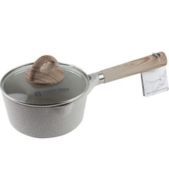 Masterclass Premium Cookware Collection 6.5″ Saucepan with Lid 1.5 qt Tan Biege
