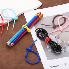 20pcs Silicone Cable Ties 6″ Rubber Reusable Twist Zip Ties Black