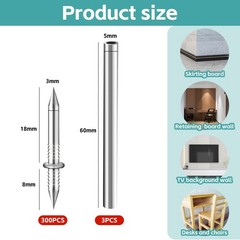 300 Count Double Headed Skirting Nails Dual Direction Nails for Wooden Baseb