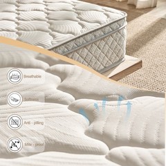12″ Full Hybrid Mattress Memory Foam Medium Firm CertiPUR-US Pressure Relief