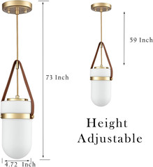 Modern Gold Water Drop Pendant Light with Milky Glass for Kitchen & Hallway
