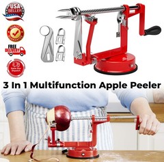 3 in 1 Heavy Duty Fruit Peeler Apple Peeler Corer Slicer Potato w/ Suction Base
