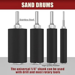 16 PACK 2″ Blue Zirconia Sanding Drums and Sleeves Set with 1/4”Shank For Drill