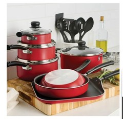 Tramontina Primaware 18 Piece Non-stick Cookware Set, Red