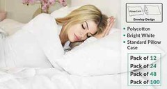 Hotel Quality Pillowcases Bulk Pack Poly Cotton Queen King Size Pillow Cover Set