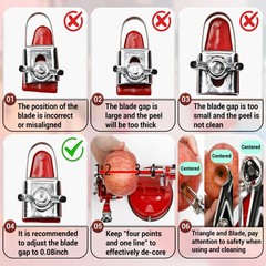 3 in 1 Heavy Duty Fruit Peeler Apple Peeler Corer Slicer Potato w/ Suction Base