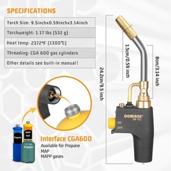 Propane Torch Head Mapp Gas Torch Map GasTorch Kit Welding Torch Brazing Torch