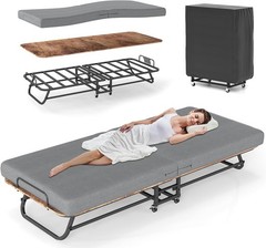 Portable 31″ 38″ Rollaway Bed Folding Bed with Foam Mattress for Adults & Guest
