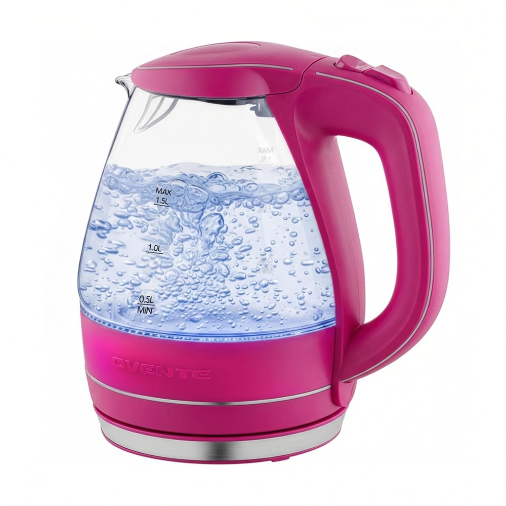 OVENTE Electric Kettle, 1.5L Borosilicate Glass Countertop Water Heater and