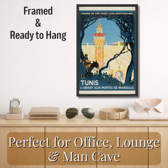 Tunis Tunisia Vintage Travel Poster Framed 11×17 Retro Wall Art Print Gift