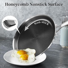 Innerwell Nonstick Crepe Pan 12 inch Stainless Steel Crepe Pan Honeycomb Coating