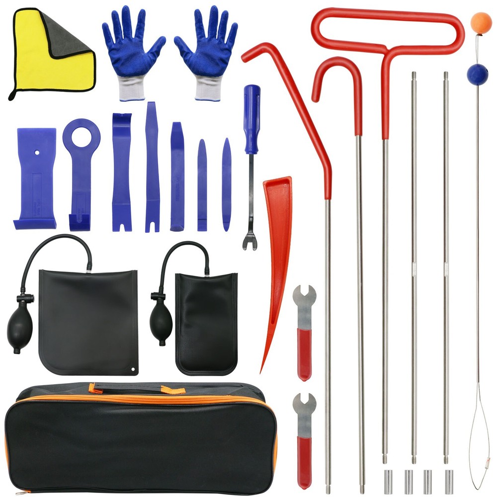 27x Car Door Repair Hand Tools Wedge Pump Locksmith Air Cushion Grabber Tool Set