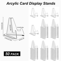 50 Packs Card Display Stand 2.2 inch Acrylic Easel Mini Card Stand for Sports