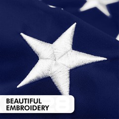 American Flag 4×6 Ft, Made From 210D Polyester, Embroidered Stars, Sewn Stripes