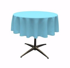 LA Linen Polyester Poplin Round Tablecloth, 58-Inches. Made in USA