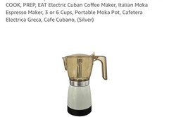 Cook Prep Eat Electric Espresso Maker Fresh In Less Than 10 Minutes Black &Amber