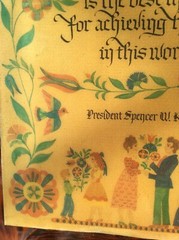 LDS Mormon Solid Wood Wall Plaque Family Life Spencer W Kimball Utah Folk Art