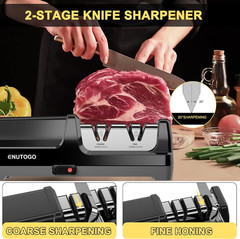 Knife Sharpener, Professional 2-Stages Eleltric Knife Sharpeners with Diamond Ab