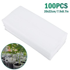 100PCS Non-woven Plant Grow Bags Nursery Bag Biodegradable Fabric Seedling Pot