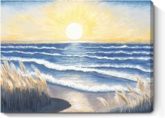 Stunning 12×16 Ocean Sunset Art Print – Waterproof Canvas for Any Room