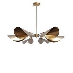 Handmade Brass Sputnik Chandelier, Mid Century Modern Ceiling Light