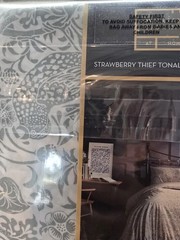 WILLIAM MORRIS KING duvet set STRAWBERRY THIEF TONAL-SOFT MINERAL 100%cotton NEW