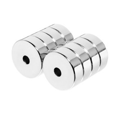 3/4 x 1/4 Inch Neodymium Rare Earth Countersunk Ring Magnets N42 (8 Pack)