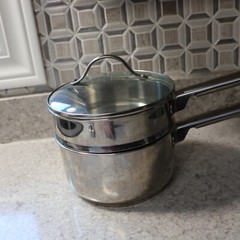 Endurance Stainless Steel Double Boiler Pot with Glass Lid, Pre-owned