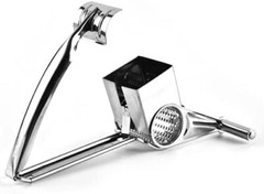 Cheese Grater Stainless Steel Vegetable Shredder Cutter Grinder 4 Drum Blades