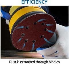 72Pcs 5 inch Sanding Discs 8-Hole Hook Loop for Orbital Sander Paper 40-320Grit