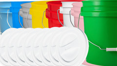 2 Gallon Food Grade BPA Free Plastic Buckets with Screw On Lids (Pack of 8)