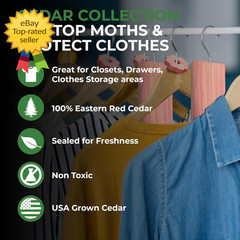 61 Pack Cedar Blocks Sachets Rings Balls Clothes Protection Storage Set Home