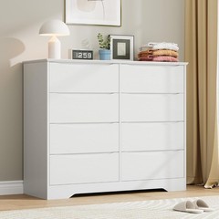 Wooden Dresser with 8 Drawers Modern Large Chest with Deep Storage for Bedroom