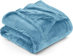 Utopia Bedding Fleece Blanket King Size Washed Blue 300GSM Luxury Fuzzy Soft