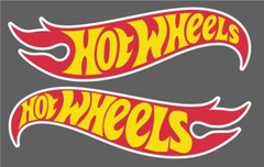 Hot wheels logos 8″l x 2.5″h (each decal) left and right side decal sticker