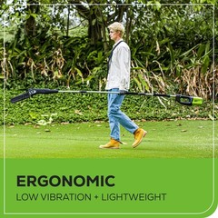Greenworks 80V 10″ Cordless Pole Saw PS80L210, w/ 2Ah Battery and Rapid Charger