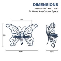 Butterfly Garden Bench Seat Outdoor Yard Path Patio Porch Deck Furniture Navy