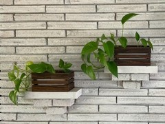 Self Watering Rectangle Rustic Crate Planter 7.9in x 4.4in x 4in Great Gift Idea