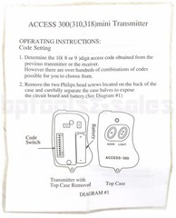 8 Digit Code Mini Remote Control Garage Door/Gate Transmitter w/ Mini Flashlite