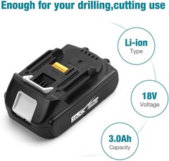 2 Pack For Makita 18V 3.0Ah LXT Lithium-Ion BL1830B BL1850B BL1860B Battery LED