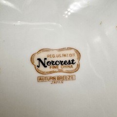 Norcrest AUTUMN BREEZE 10.25” Dinner Plates SET/4 Porcelain Silver Rim VTG Japan