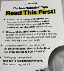 Misen Carbon Steel Nonstick 12″ Skillet Lightweight Self Seasoning & LID Fry Pan
